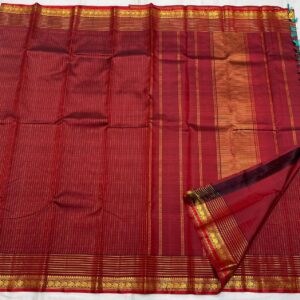 Self Maroon Red Kanjivaram Silk Saree