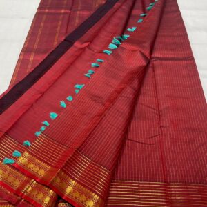 Self Maroon Red Kanjivaram Silk Saree