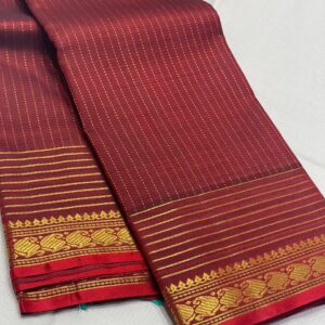 Self Maroon Red Kanjivaram Silk Saree