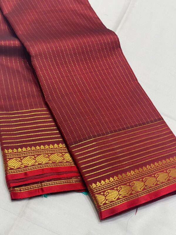 Self Maroon Red Kanjivaram Silk Saree