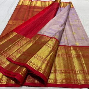 Kanjivaram Silk Saree in Lavender and Red