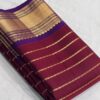 Elegant Kanjivaram Silk Saree in Brown and Purple