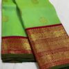 Kanjivaram Silk Saree in Parrot Green with Maroon Border