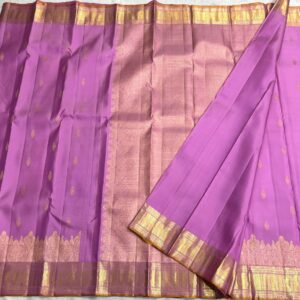 Kanjivaram Silk Saree in Lavender with Gold Zari