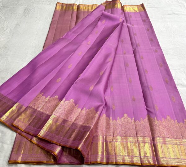 Kanjivaram Silk Saree in Lavender with Gold Zari