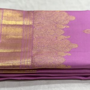 Kanjivaram Silk Saree in Lavender with Gold Zari