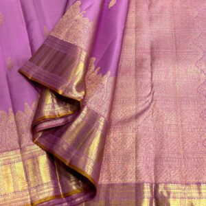 Kanjivaram Silk Saree in Lavender with Gold Zari