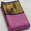 Kanjivaram Silk Saree in Lavender and Blue with Gold Zari Brocade Design