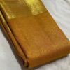 Kanjivaram Silk Saree in Self Orange with Gold Zari