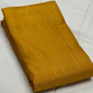 Kanjivaram Silk Saree in Dark Mango Yellow with Green