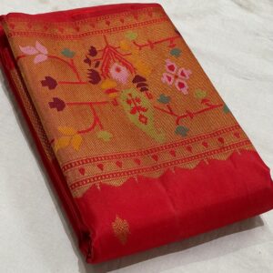 Kanjivaram Silk Saree in Tomato Red