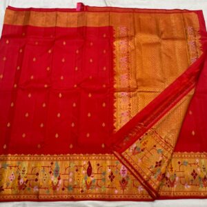 Kanjivaram Silk Saree in Tomato Red