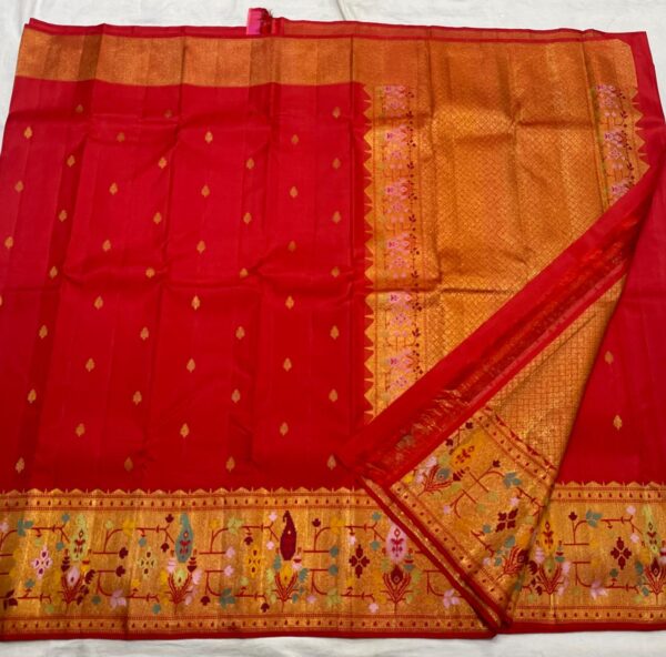 Kanjivaram Silk Saree in Tomato Red