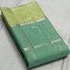 Kanjivaram Silk Saree in Sea Green and Pastel Green with Silver Zari