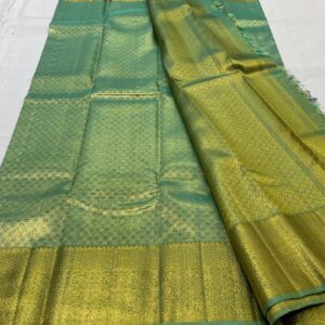 Kanjivaram Silk Saree in Pastel Green with Gold Zari