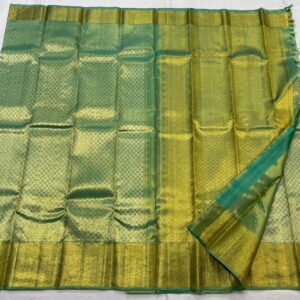 Kanjivaram Silk Saree in Pastel Green with Gold Zari