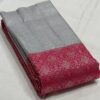 Kanjivaram Silk Saree in Peppermint and Ash Color with Silver Zari