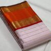 Kanjivaram Silk Saree in Light Lavender and Red