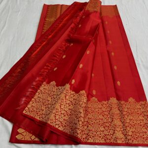 Kanjivaram Silk Saree in Chilli Red