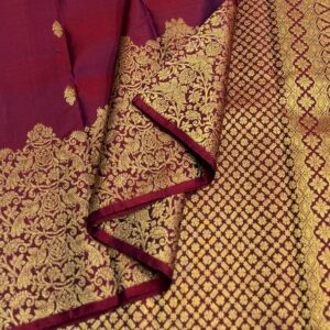 Magenta Kanjivaram Silk Saree with Gold Zari Butta Design