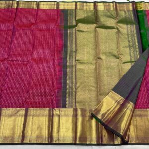 Kanjivaram Silk Saree in Peppermint and Green with Gold Zari