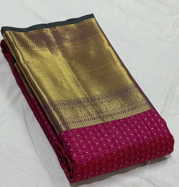 Kanjivaram Silk Saree in Peppermint and Green with Gold Zari