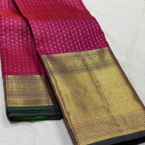 Kanjivaram Silk Saree in Peppermint and Green with Gold Zari