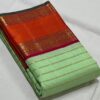 Kanjivaram Silk Saree in Mint Green with Red Retta Patta Border