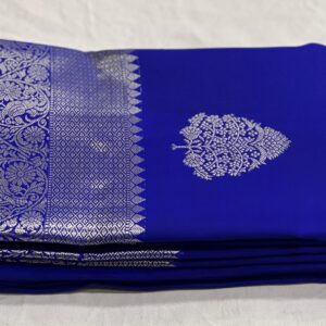 Kanjivaram Silk Saree in Royal Blue with Silver Zari