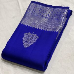 Kanjivaram Silk Saree in Royal Blue with Silver Zari