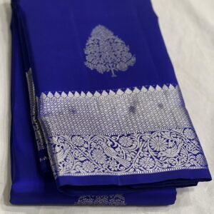 Kanjivaram Silk Saree in Royal Blue with Silver Zari