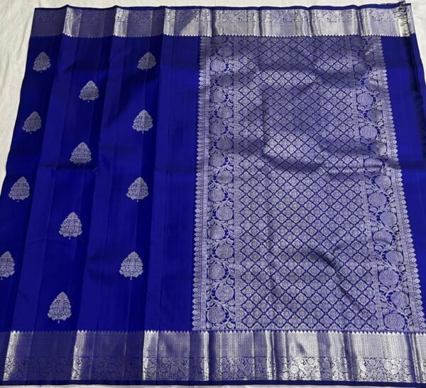 Kanjivaram Silk Saree in Royal Blue with Silver Zari