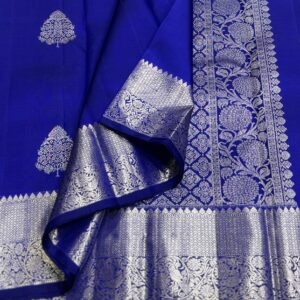 Kanjivaram Silk Saree in Royal Blue with Silver Zari