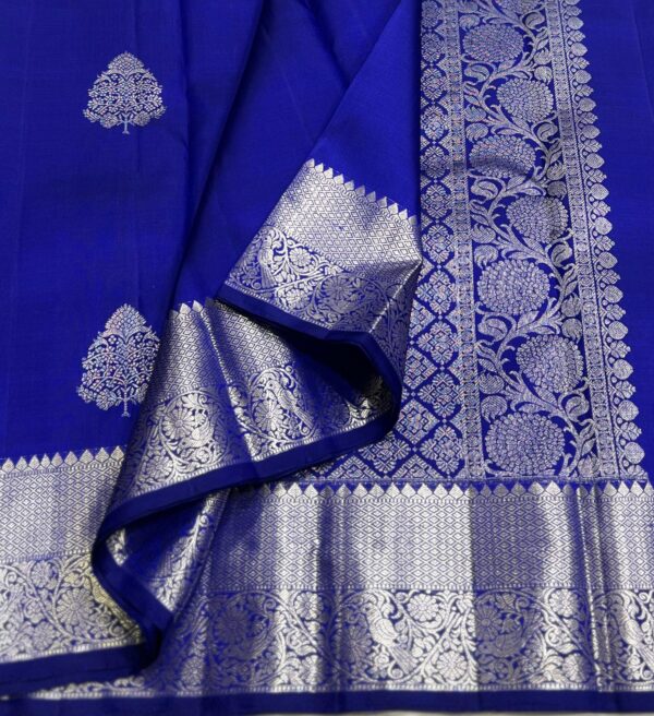 Kanjivaram Silk Saree in Royal Blue with Silver Zari