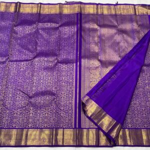 Kanjivaram Silk Saree in Royal Purple with Gold Zari