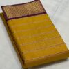 Kanjivaram Silk Saree in Mustard Yellow with Purple