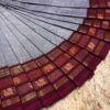 Kanchi Cotton Saree In Gray With Multi Color Border