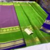 Pure Crepe Mysore Silk Sarees In Pastel Lavender with parrot green