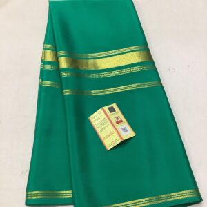 Pure Crepe Mysore Silk Sarees In Sea Green