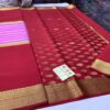 Pure Crepe Mysore Silk Sarees in Red With Pink