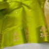 Beautiful Pure Banarasi Mango silk sarees In Parrot Green With Purple