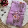 Best Organza Hand Painted Saree In Lavender