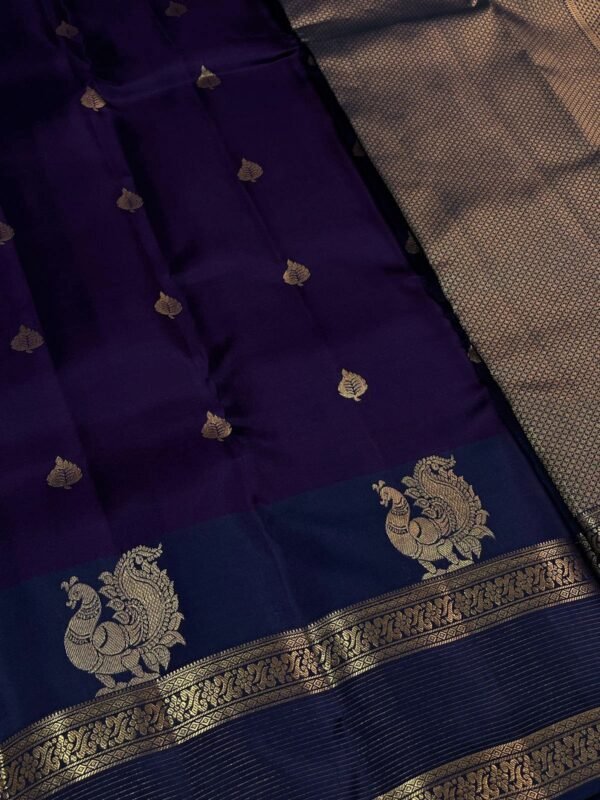 Kanchipuram Silk saree In Navy Blue