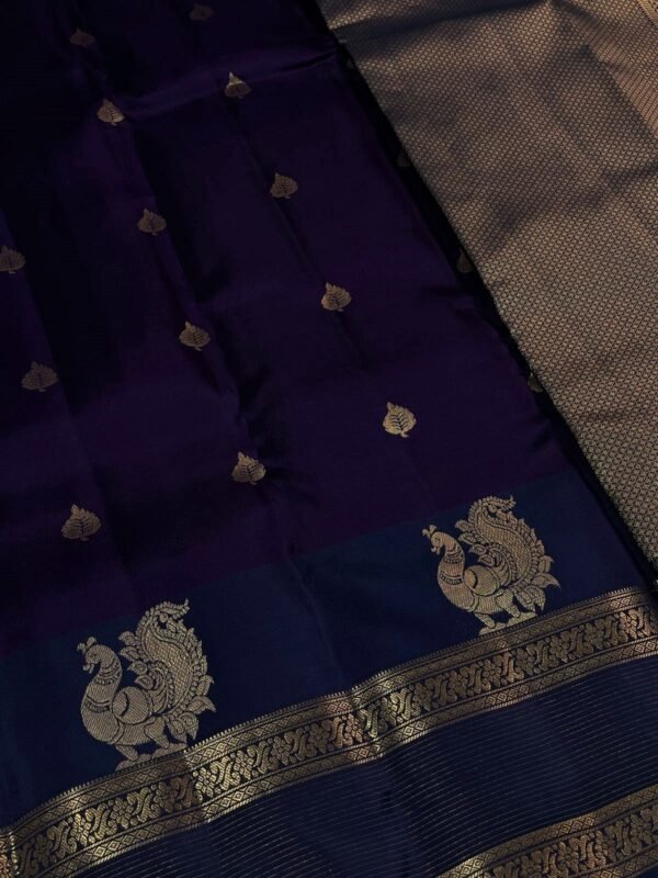 Kanchipuram Silk saree In Navy Blue