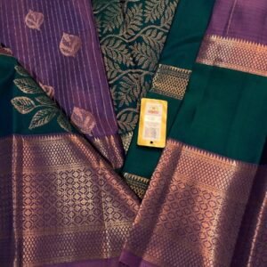 Kanchipurama Silk saree In Lavender With Peacock Blue