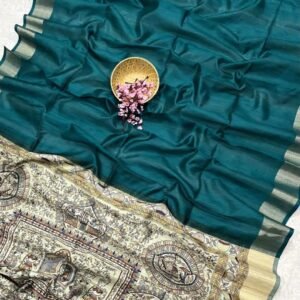 Beautiful Khadi Raw Silk Saree Kalamkari Pallu