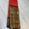 Kanchipuram Silk Saree In Red With Coffe Brown