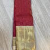 Top Kanchipuram Silk Saree In Candy Red With Off White