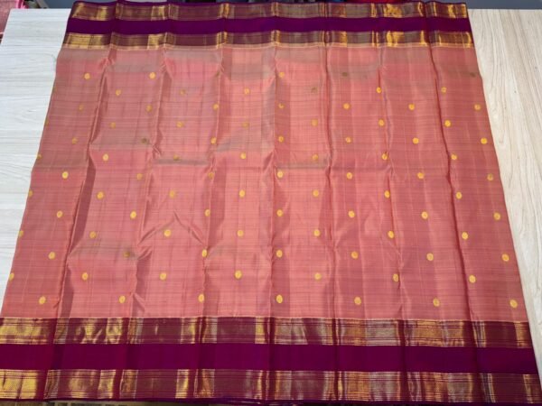 Retta Patta Border Kanchipuram Silk Saree In Onion Pink With Purple