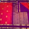 Retta Patta Border Kanchipuram Silk Saree In Reddish Pink With Purple